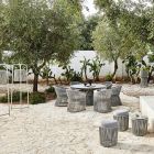 Trädgårdspuff med aluminium och vävkorg - Tibidabo av Varaschin Viadurini