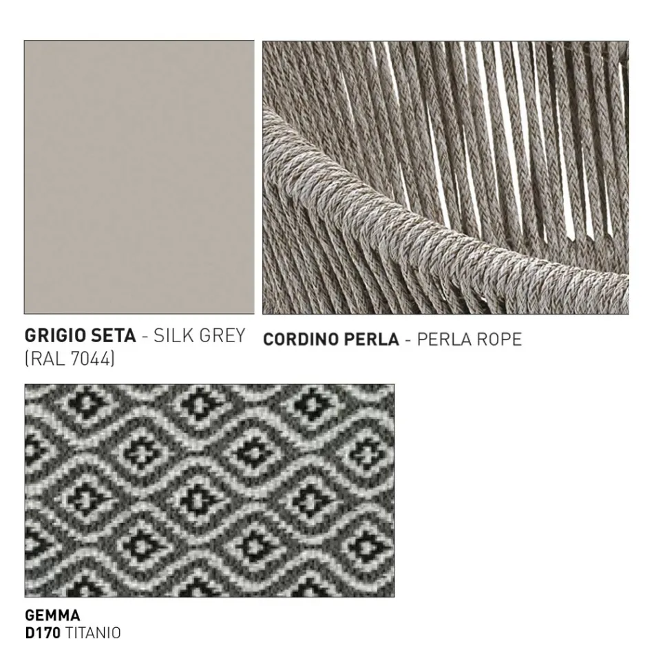 Trädgårdspuff med aluminium och vävkorg - Tibidabo från Varaschin Viadurini