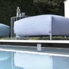 Trädgårdspuff stoppad och täckt av tyg tillverkad i Italien - smör Viadurini