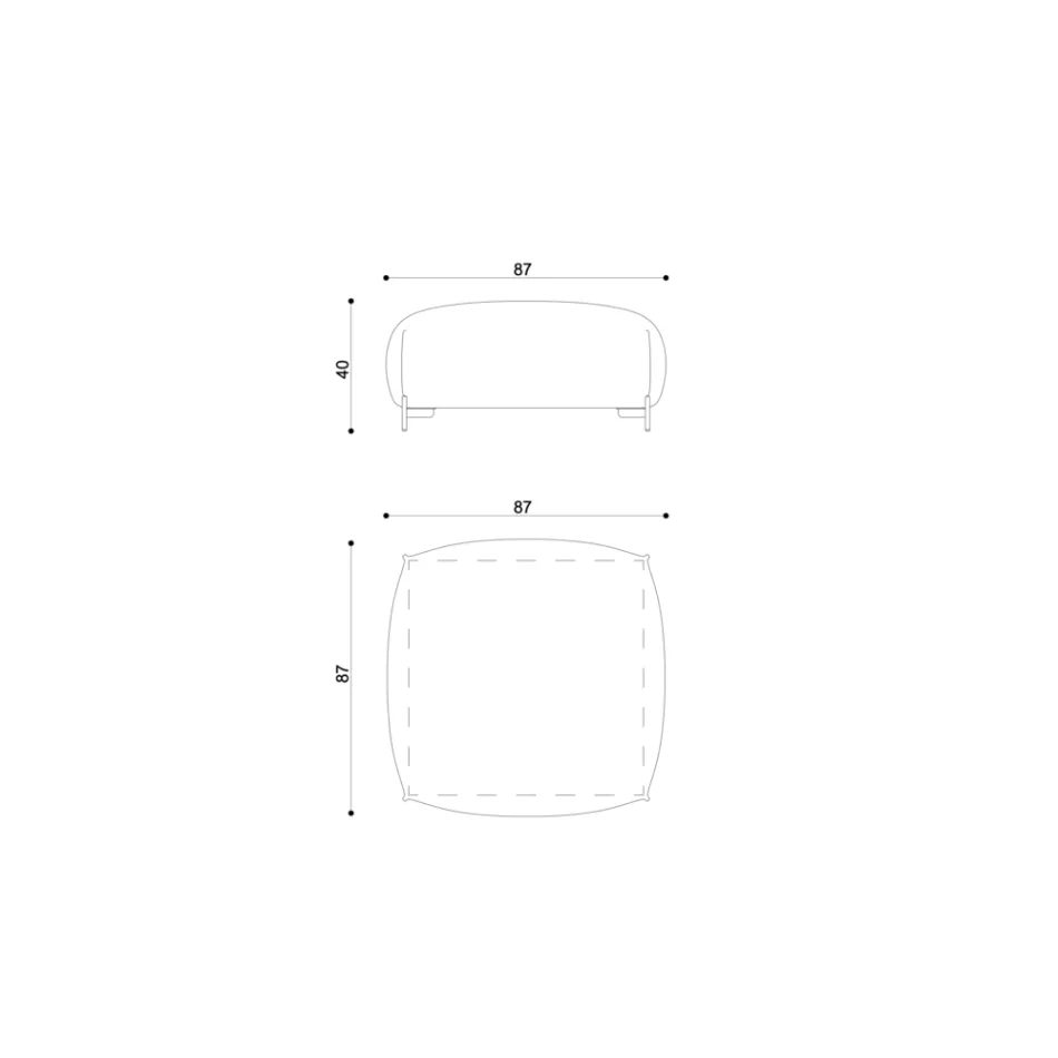 Trädgårdspuff stoppad och täckt av tyg tillverkad i Italien - smör Viadurini