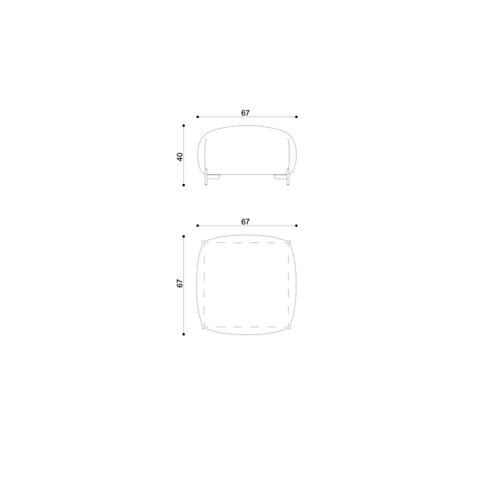 Trädgårdspuff i tyg med metallfötter Made in Italy - Smör Viadurini