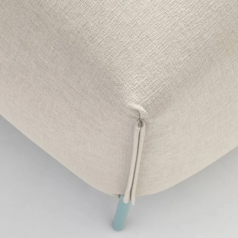 Trädgårdspuff i tyg med metallfötter Made in Italy - Smör Viadurini