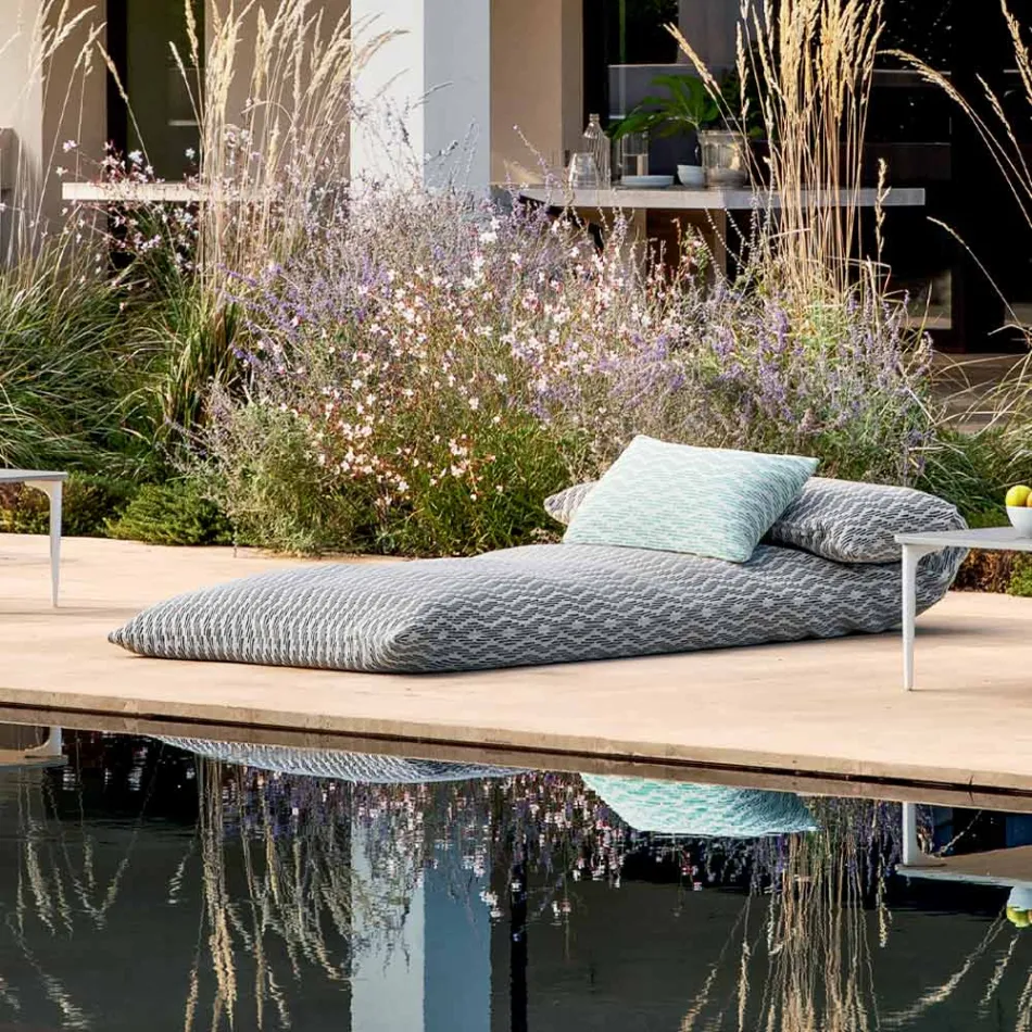 Design Single Outdoor Daybed-puff, hög kvalitet tillverkad i Italien - Emanuela Viadurini