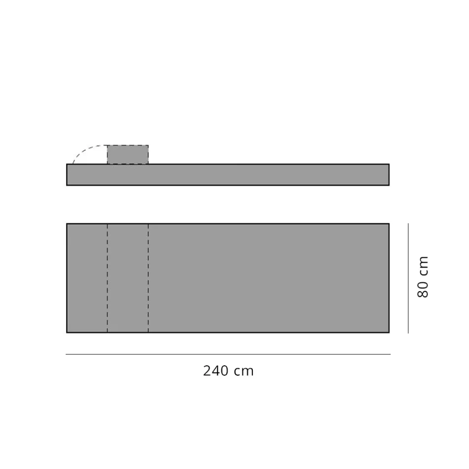 Design Single Outdoor Daybed-puff, hög kvalitet tillverkad i Italien - Emanuela Viadurini