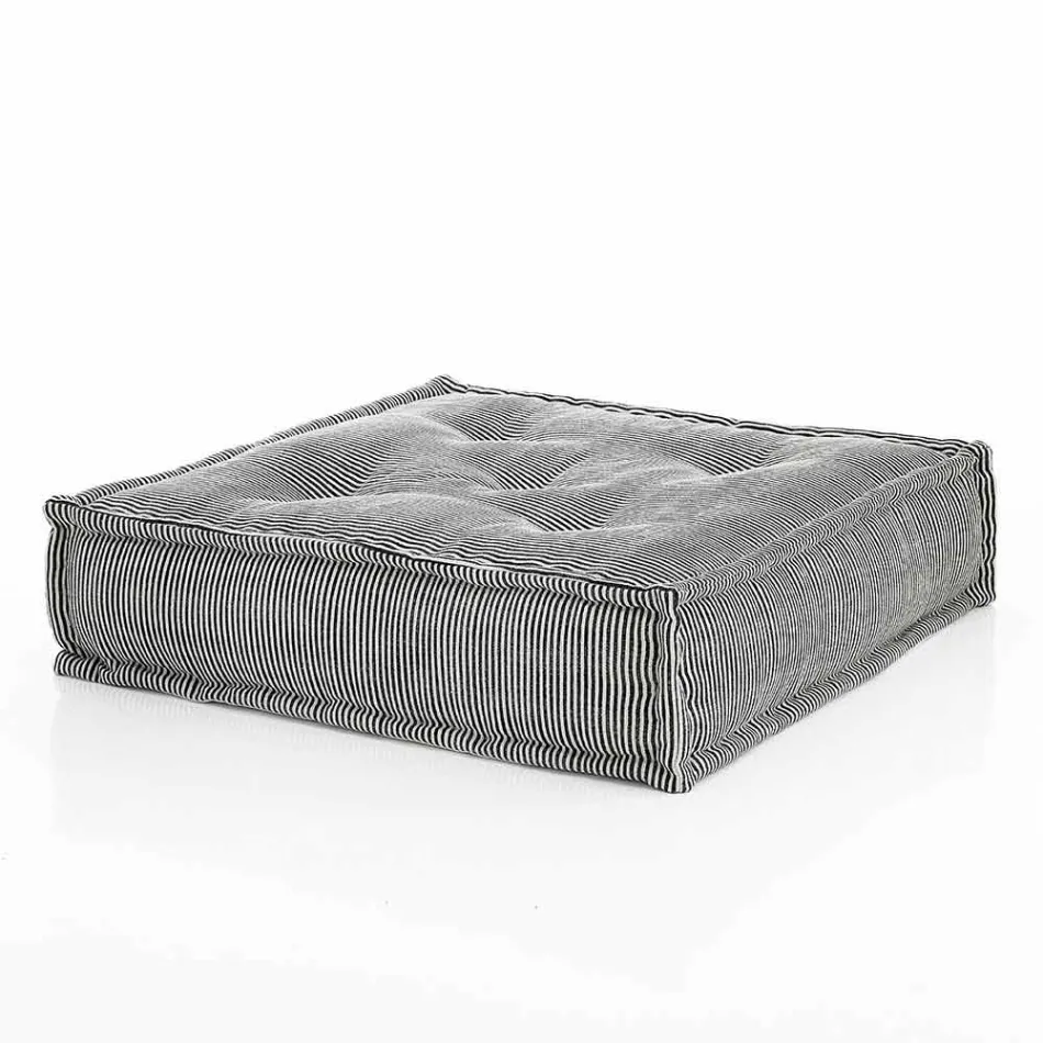 Etnisk fyrkantig pouf i lapptyg eller sammetsfiber Viadurini