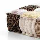 Etnisk fyrkantig pouf i lapptyg eller sammetsfiber Viadurini