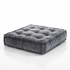 Etnisk fyrkantig pouf i lapptyg eller sammetsfiber Viadurini