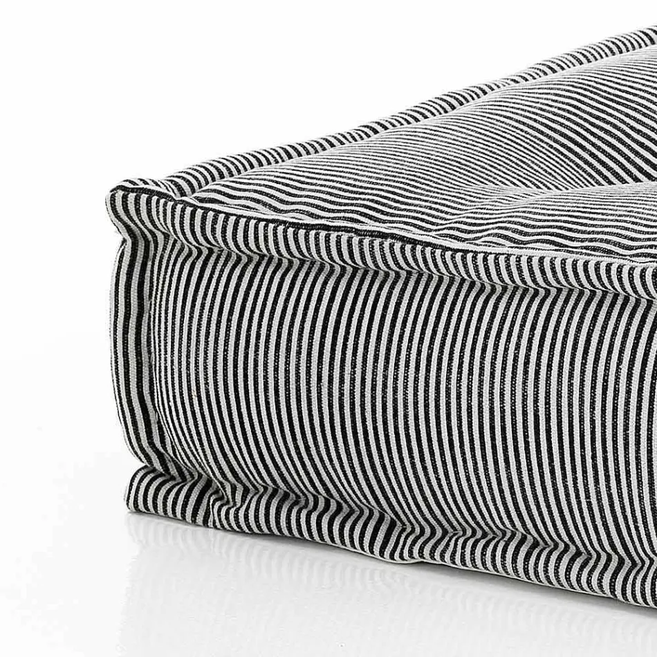 Etnisk fyrkantig pouf i lapptyg eller sammetsfiber Viadurini