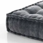 Etnisk fyrkantig pouf i lapptyg eller sammetsfiber Viadurini