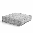 Etnisk fyrkantig pouf i lapptyg eller sammetsfiber Viadurini