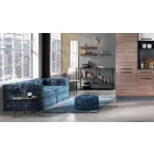 Etnisk fyrkantig pouf i lapptyg eller sammetsfiber Viadurini