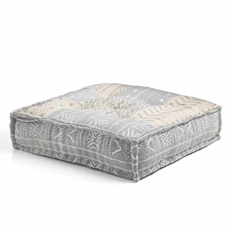Etnisk fyrkantig pouf i lapptyg eller sammetsfiber Viadurini
