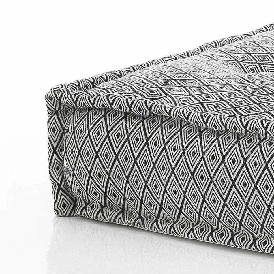 Etnisk fyrkantig pouf i lapptyg eller sammetsfiber Viadurini