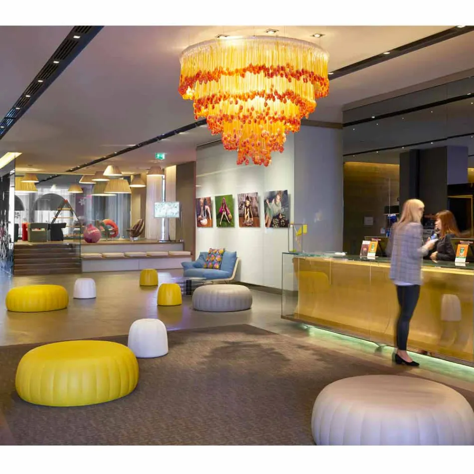 Mjukt färgad puff Slide Gelee i polyuretan tillverkad i Italien Viadurini