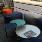 Mjuk rektangulär ottomansk puff för inomhus- och utomhusbruk i tyg - Naemi Viadurini