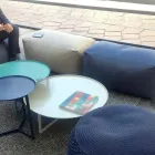 Mjuk rektangulär ottomansk puff för inomhus- och utomhusbruk i tyg - Naemi Viadurini