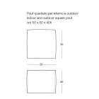 Mjuk fyrkantig puff för inomhus- och utomhusbruk i olika färger Tyg - Naemi Viadurini