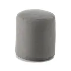 Mjuk rund puff för inomhus eller utomhus vardagsrum i färgat tyg - Naemi Viadurini