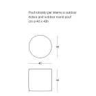 Mjuk rund puff för inomhus eller utomhus vardagsrum i färgat tyg - Naemi Viadurini