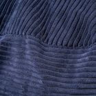 Rund sittpuff för vardagsrum i avtagbar och tvättbar blå sammet - Mora Viadurini