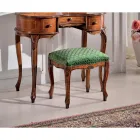 Puff i klassisk stil i valnötsträ och tyg tillverkad i Italien - Lyx Viadurini