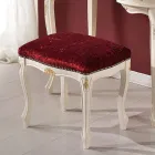 Puff i klassisk stil i valnötsträ och tyg tillverkad i Italien - Lyx Viadurini