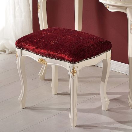 Puff i klassisk stil i valnötsträ och tyg tillverkad i Italien - Lyx Viadurini