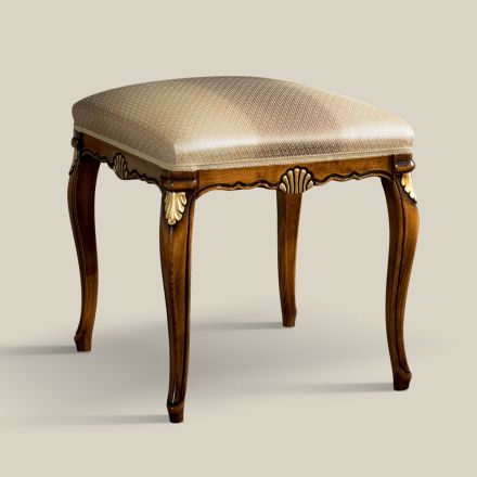 Puff i klassisk stil i trä täckt av tyg tillverkad i Italien - Cambrige Viadurini