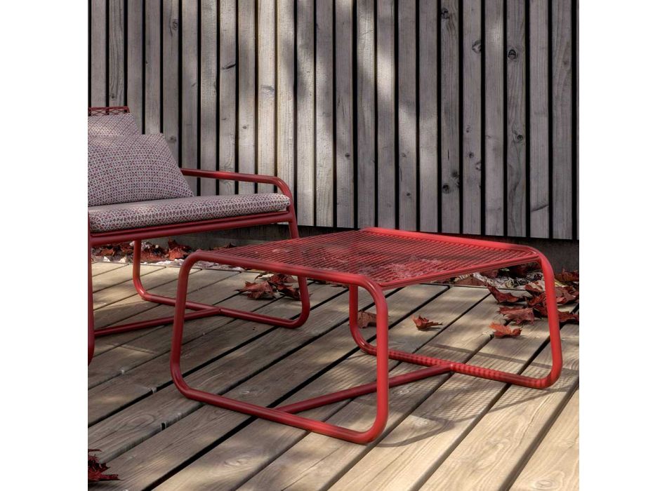 Puff Soffbord för trädgårdsdesign i färgad metall Tillverkat i Italien - Karol Viadurini