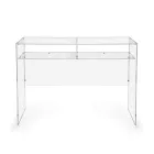 Praktiskt fristående skrivbord i transparent plexiglas tillverkat i Italien - Ghea Viadurini