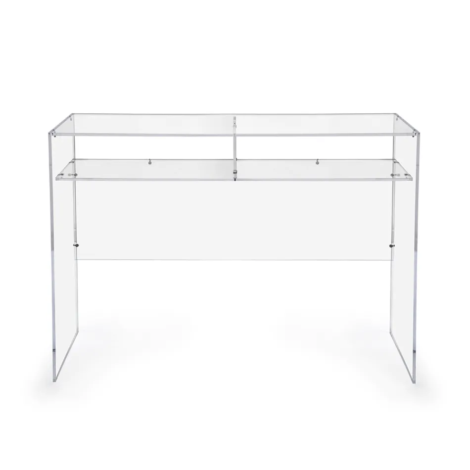 Praktiskt fristående skrivbord i transparent plexiglas tillverkat i Italien - Ghea Viadurini