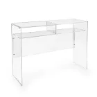 Praktiskt fristående skrivbord i transparent plexiglas tillverkat i Italien - Ghea Viadurini