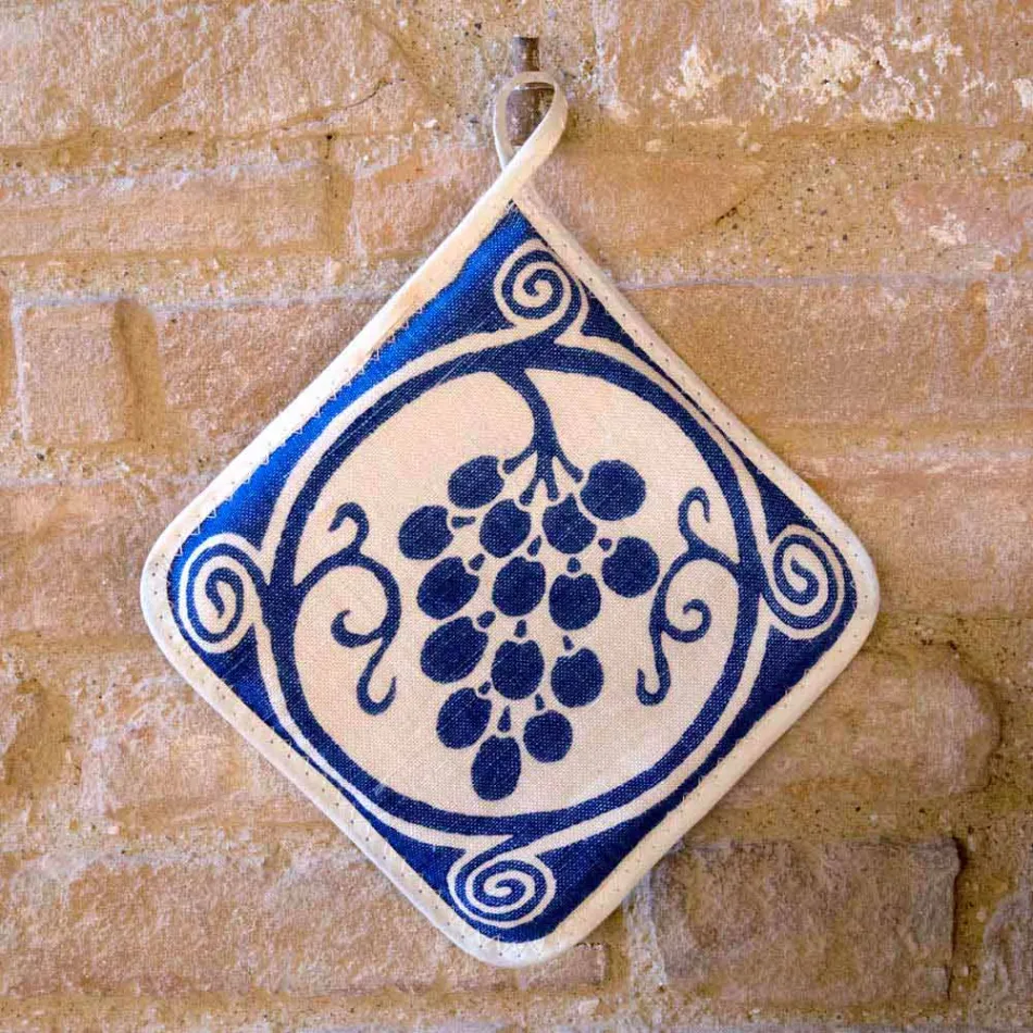 Grytor för italiensk konst i rent linne med handtryckt enda stycke - märken Viadurini