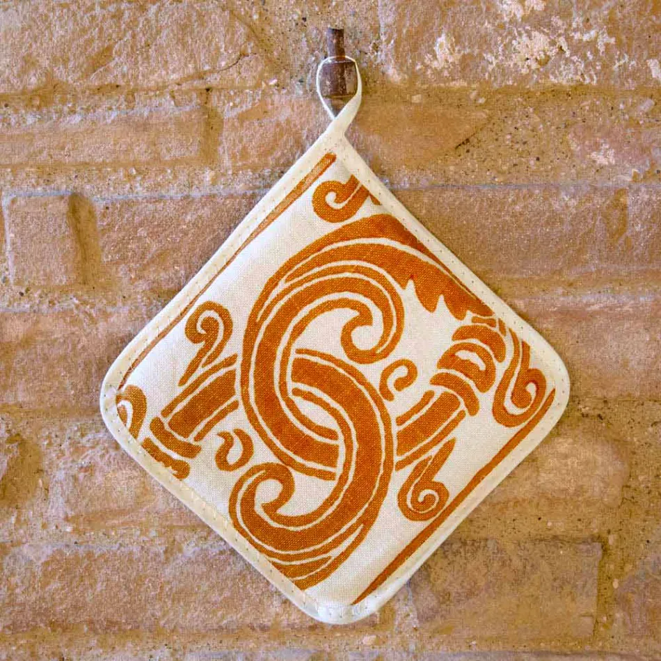 Grytor för italiensk konst i rent linne med handtryckt enda stycke - märken Viadurini