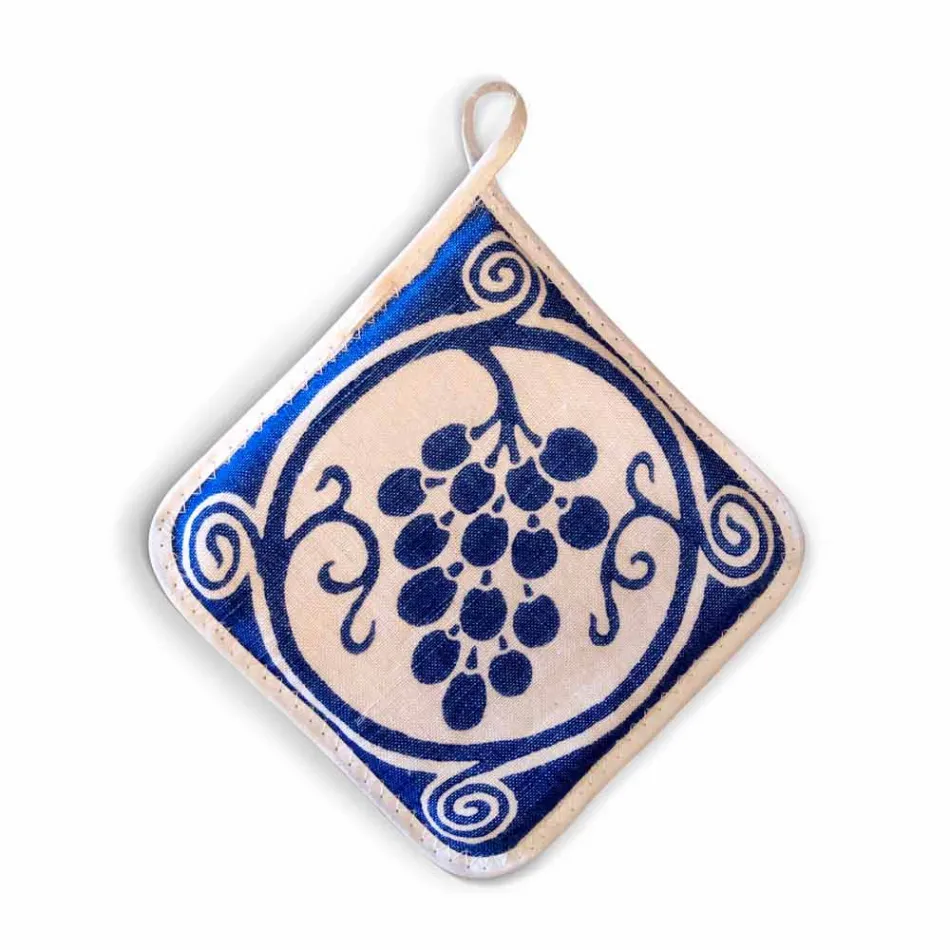 Grytor för italiensk konst i rent linne med handtryckt enda stycke - märken Viadurini