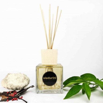 Amber Fragrance Home Air Freshener 500 ml med pinnar - Sassidimatera Viadurini