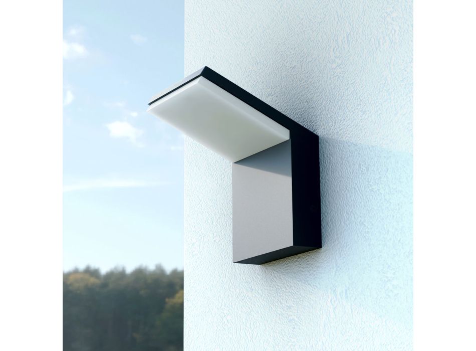 18W LED utomhusvägglampa i vit eller svart aluminium - Nerea