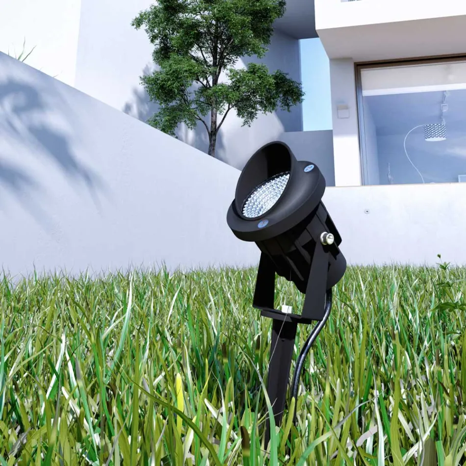 Projektor LED infälld spotlight i mattsvart aluminium 4 delar - Obrina Viadurini