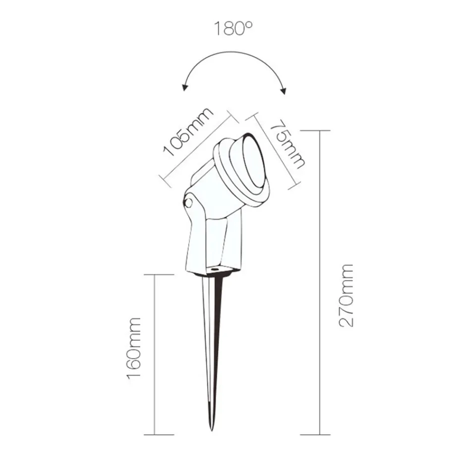 Projektor LED infälld spotlight i mattsvart aluminium 4 delar - Obrina Viadurini