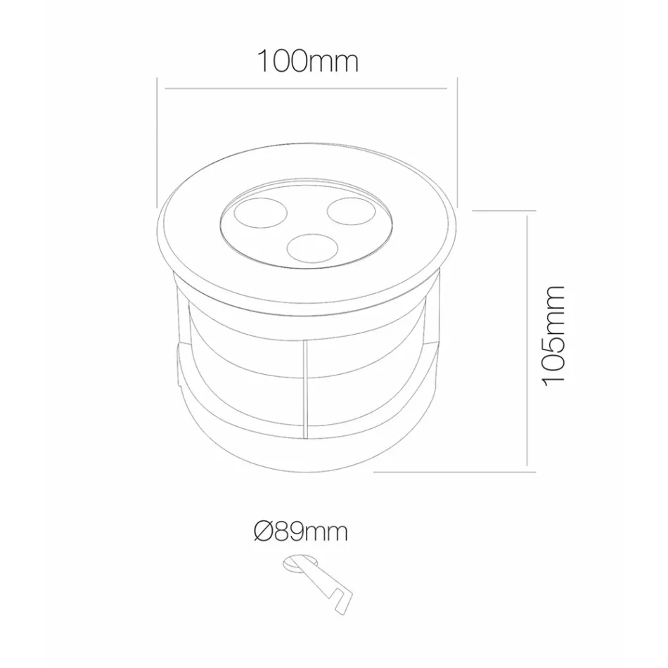 Rund spotlight med LED utomhus i rostfritt stål - Dakota Viadurini