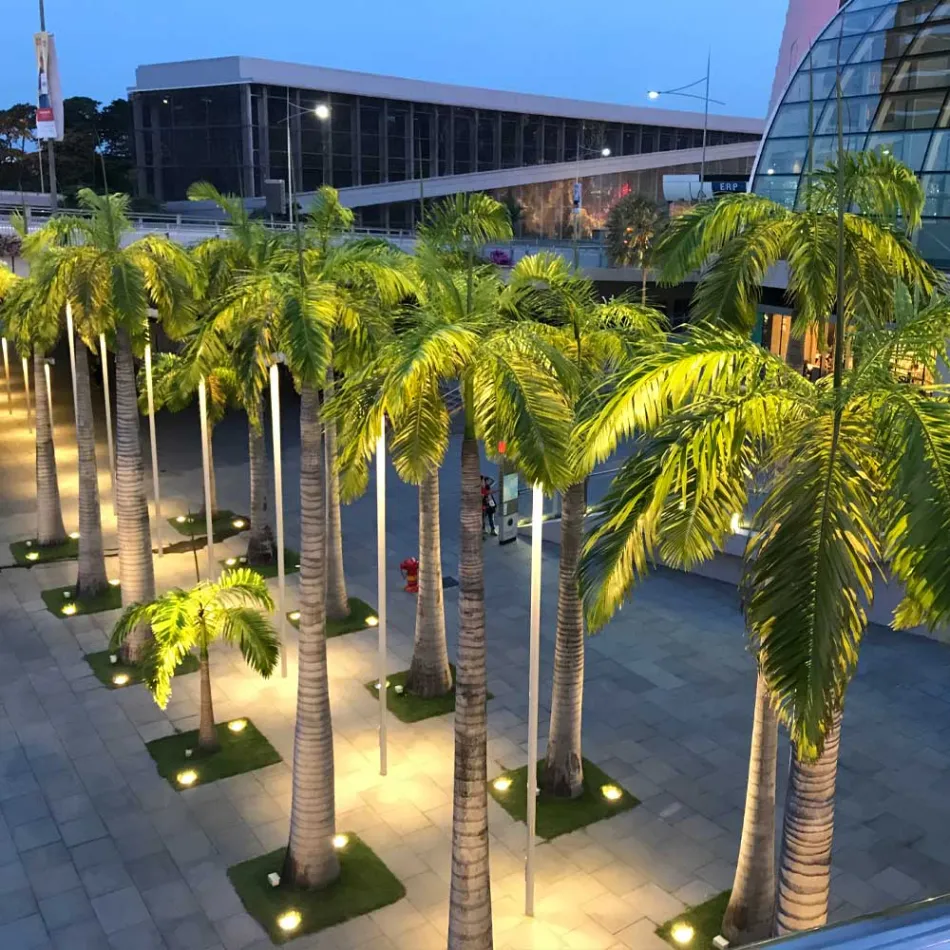 Rund spotlight med LED utomhus i rostfritt stål - Dakota Viadurini