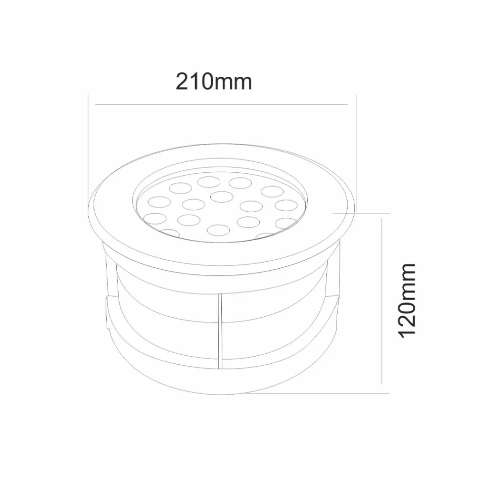 Rund spotlight med LED utomhus i rostfritt stål - Dakota Viadurini
