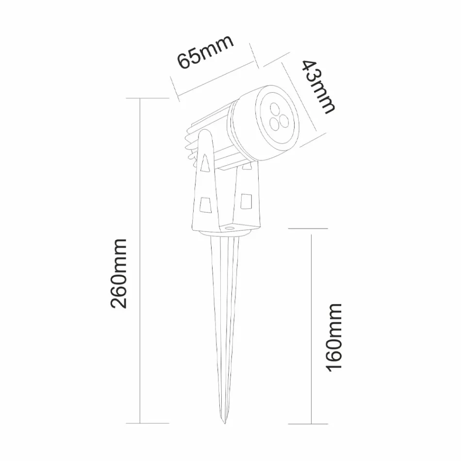 6-delad aluminium rund spotlight med LED utomhusprojektor - Erio Viadurini