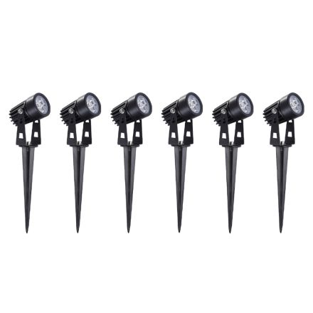 6-delad aluminium rund spotlight med LED utomhusprojektor - Erio Viadurini