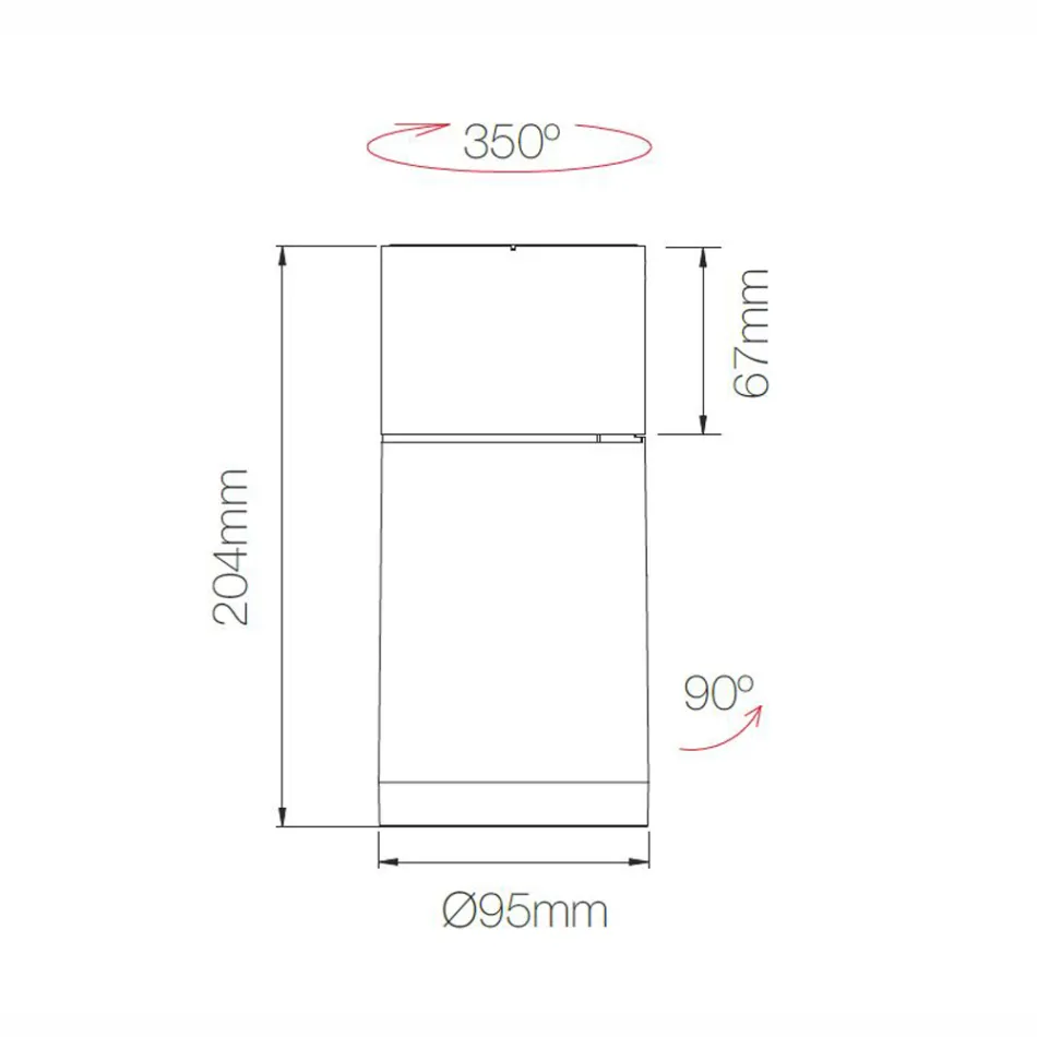Justerbar LED-taklampa i vit eller svart aluminium - Point Viadurini