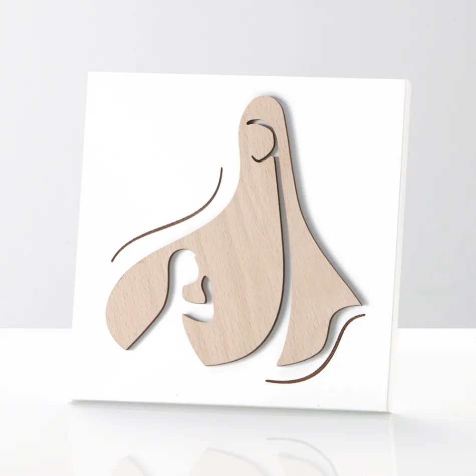 Bild med helig scen Uppenbarelse av ängeln till Madonnan Made in Italy - Babuska Viadurini