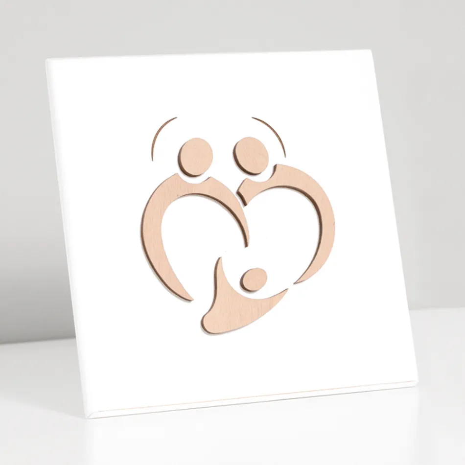 Helig familjebild med lasergravyr gjord i Italien - Zuleika Viadurini