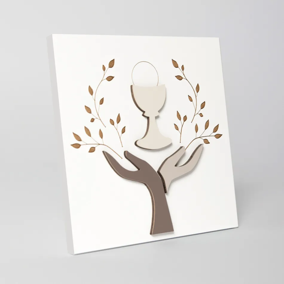 Bild gjord med lasergravyr av olivträd och värd gjord i Italien - Joel Viadurini