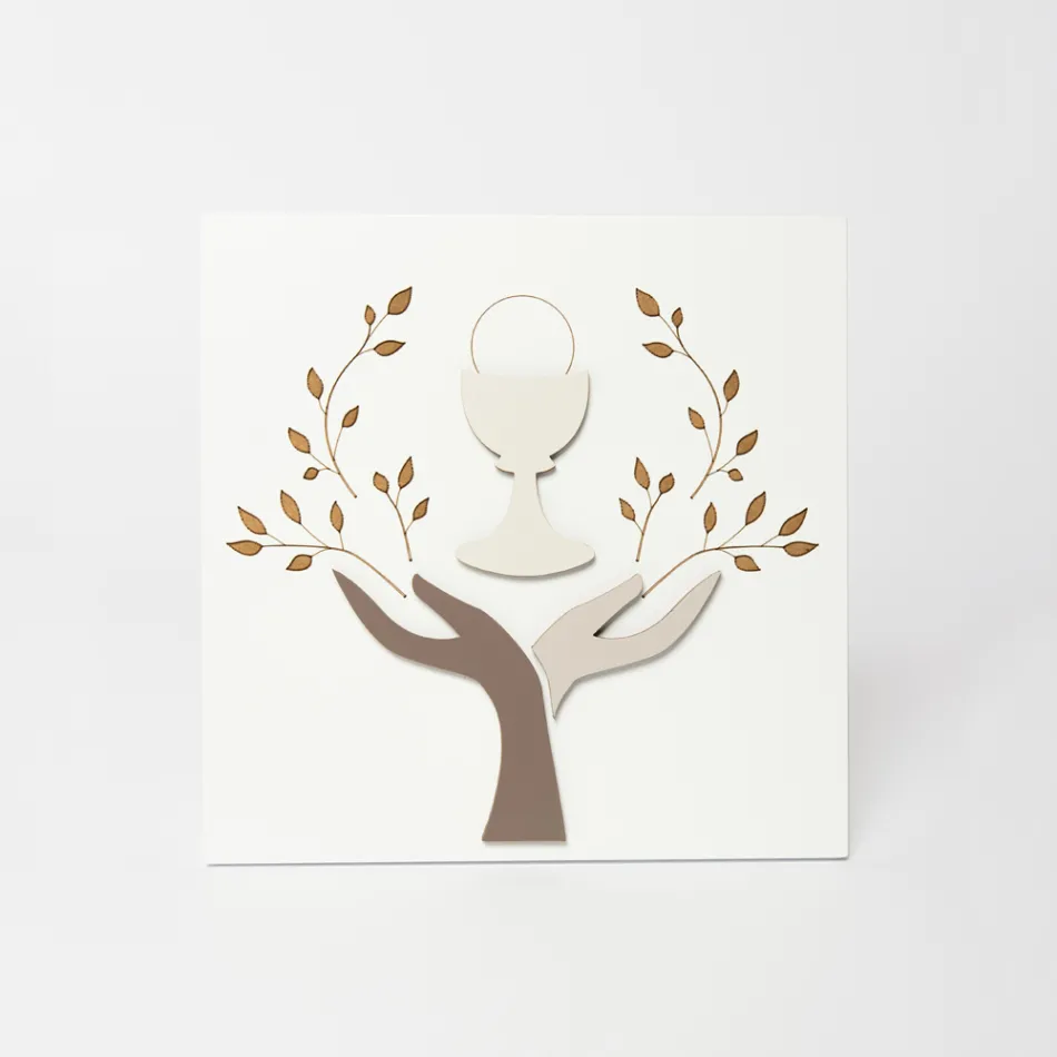 Bild gjord med lasergravyr av olivträd och värd gjord i Italien - Joel Viadurini