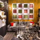 Modern väggbild i metall och konstgjorda blommor tillverkade i Italien - Gonio Viadurini